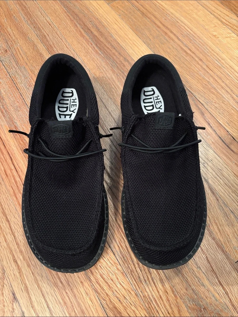 Hey Dude Kids Black Knit Slip-On Dress Shoes